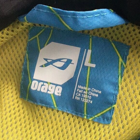 ORAGE light blue snowboard jacket-yellow spell out - Picture 6 of 12